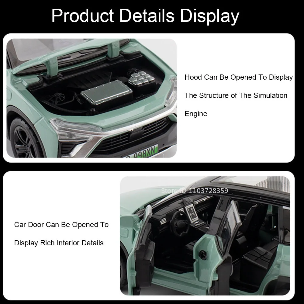 Schaal 1:32 NIO ES8 Li ONE Auto Speelgoedmodellen Legering Diecast Miniatuur Voertuig Speelgoed Geluid Licht Deuren Geopend Trek voor Kinderen Geschenken