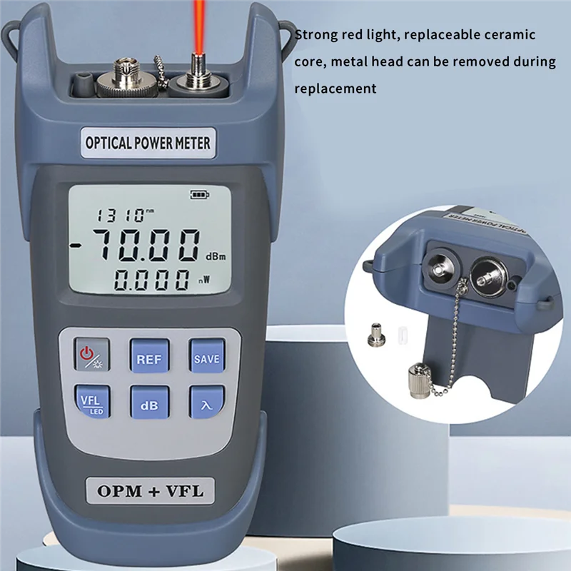 COMPTYCO AUA-G710B Optical Power Meter(OPM -70 -+10DBm) with Visual Fault Locator Optical Fiber Tester 10Km VFL 10MW