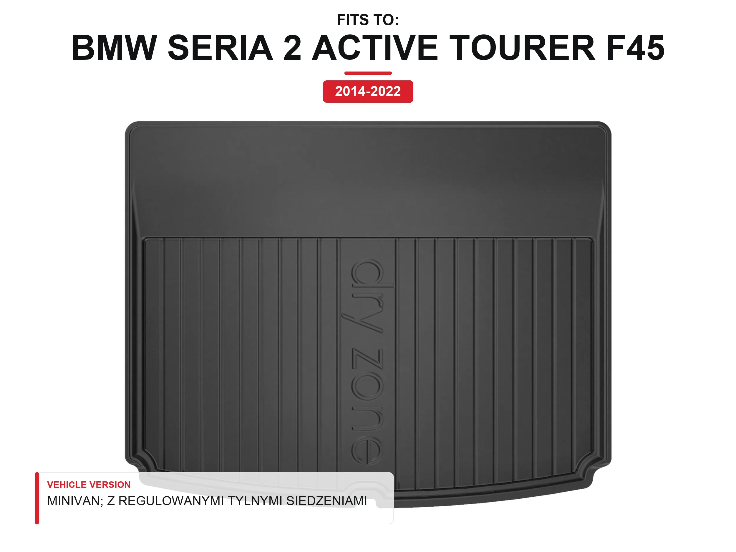 Tpe Dryzone kofferbakbekleding voor: Bmw 2-serie Active Tourer F45 2014-2022