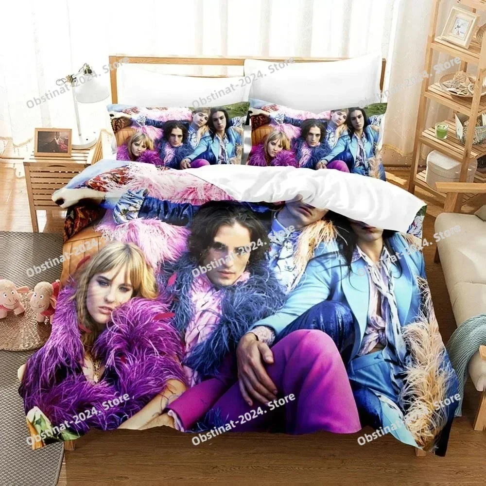 3D Printed Maneskin Rock Band Bedding Set Boys Girls Twin Queen Size Duvet Cover Pillowcase Bed Kids Adult Home Textileextile