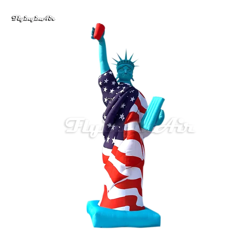 Parade Performance Large Inflatable Statue of Liberty Replica With US Flag For Outdoor Show