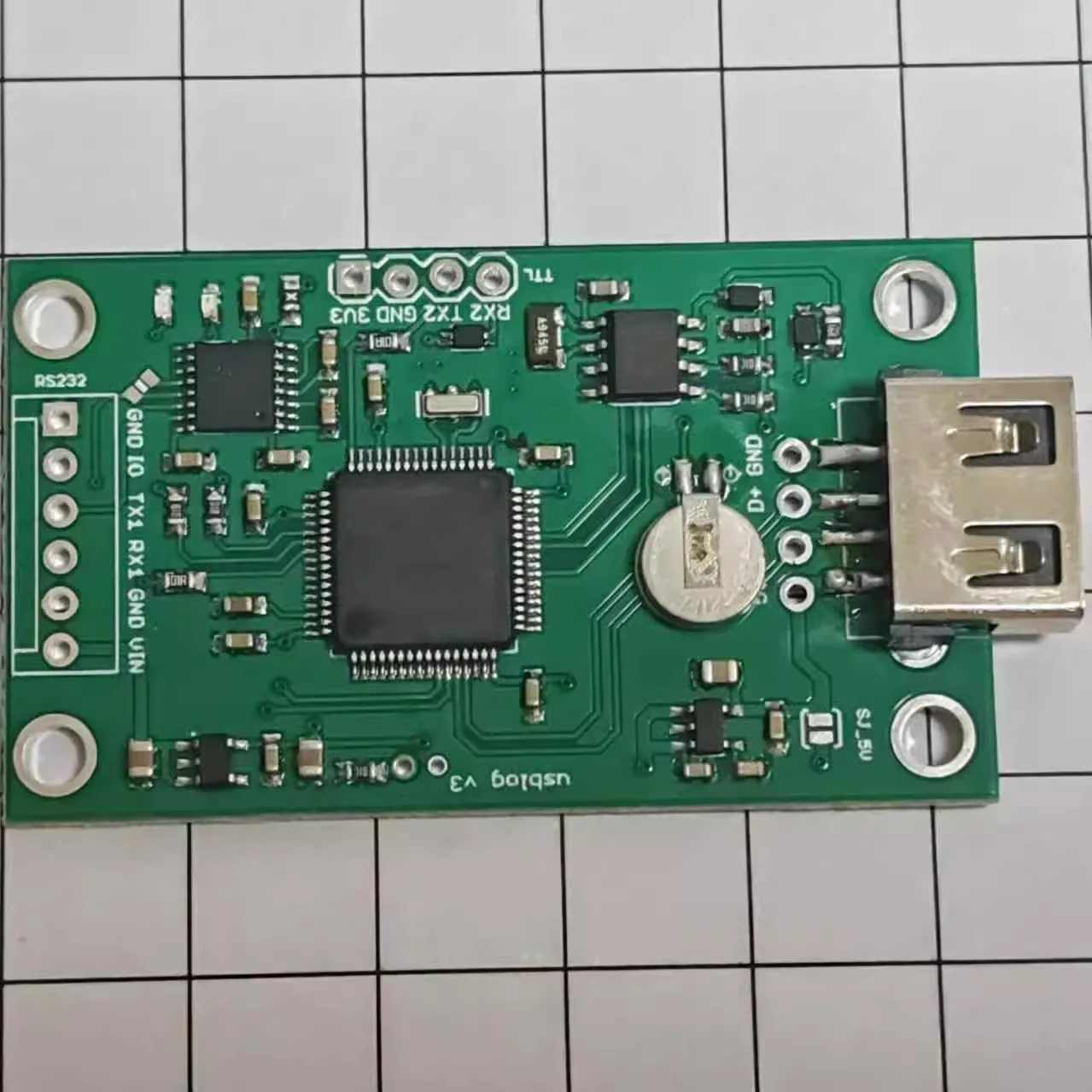 RS232 TTL USB Flash Drive Serial Port Data Logger with Dual Serial Ports and Timestamps