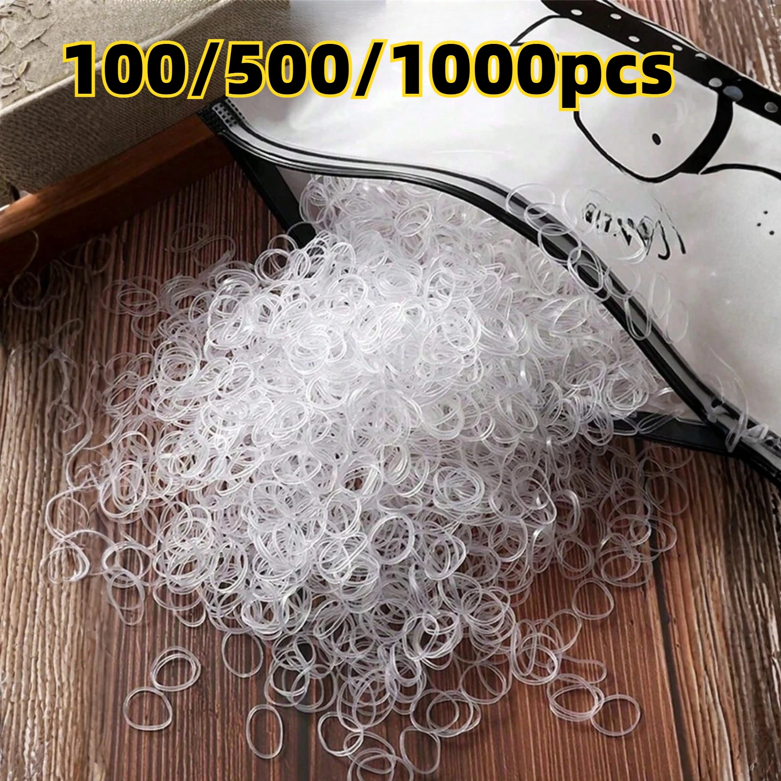 Hochelastische Transparente Silikon-Gummibänder Mini-Gummibänder Weiche Elastische Bänder für DIY Kinder-Haarflechten