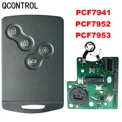 QCONTROL Keyless Go or Half Smart Remote Key 433Mhz PCF7953 PCF7952 PCF7941 4A for Renault Megane III Fluence Laguna III Scenic