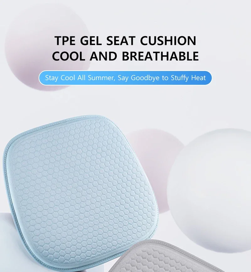 TPE Gel-Sitzkissen Sommer Atmungsaktives Wabendesign Eisseide-Stoff Hochelastisches 3D TPE-Gel für Zuhause Büro Auto – Detail 1