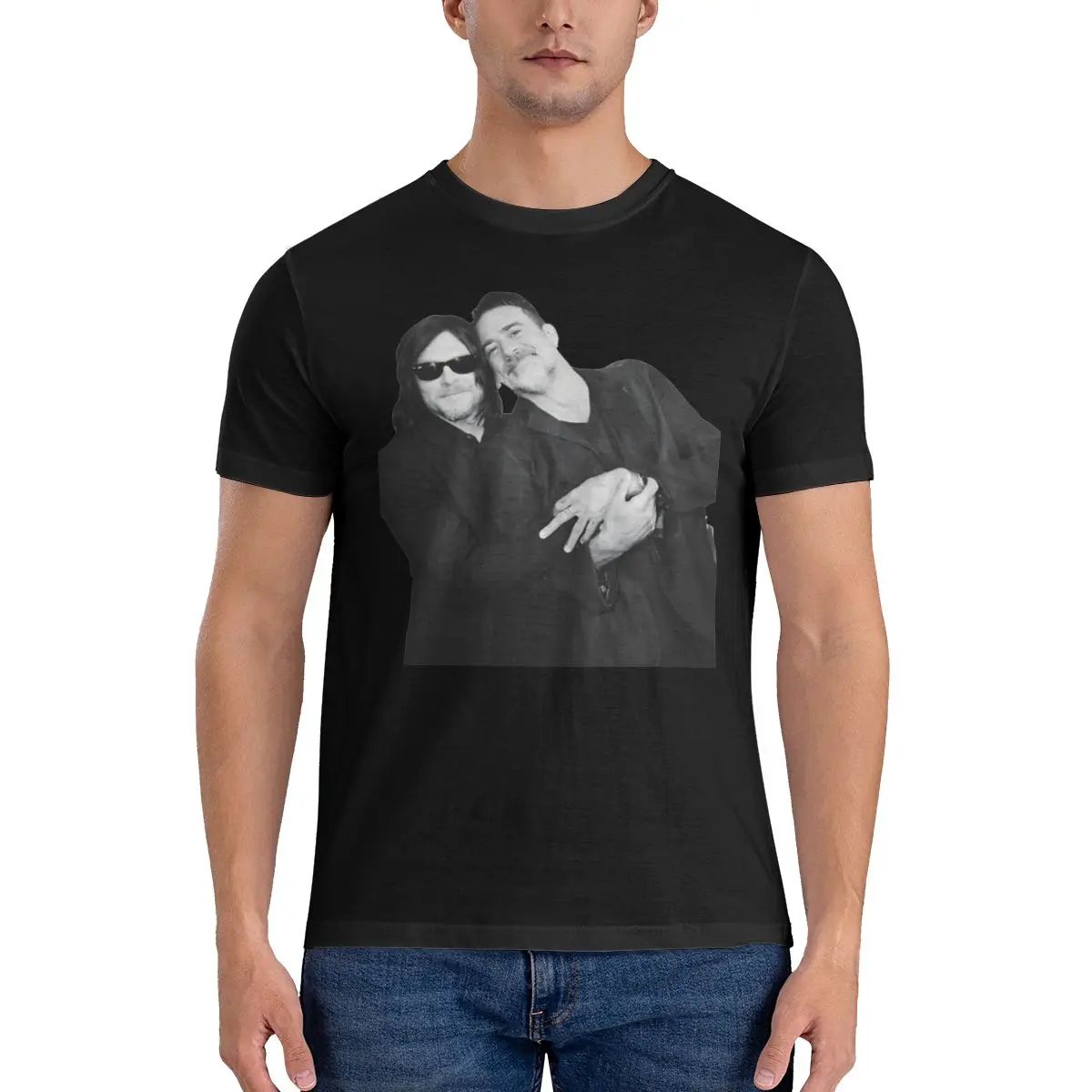 Мужская Винтажная футболка с коротким рукавом, 100% хлопок, с круглым вырезом