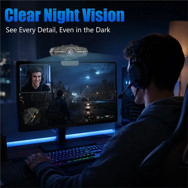 Ingenious-Web Cam 4K Autofocus Video Camera Streaming With Integrated Microphone For PC Laptop Webcam