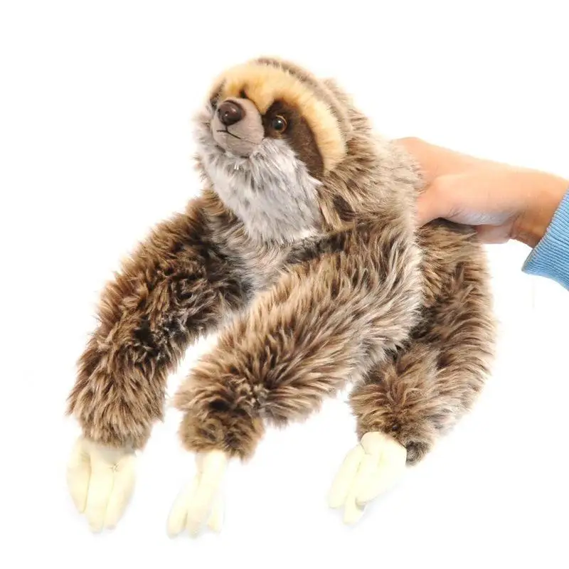 Cute Realistic Three Toed Sloth Plush Toys Stuffed Animal Soft Kids Birthday Gift