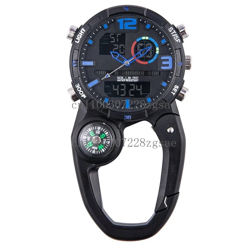 Old keychain hanging watch mountaineering hanging watch waterproof accessories compass round screen backpack outdoor