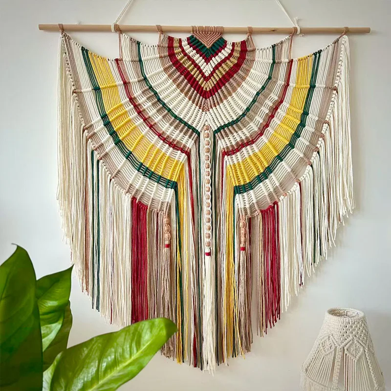 Hand-woven tapestry wall pendant hanging cloth fringed bed and breakfast living room decoration bohemian style