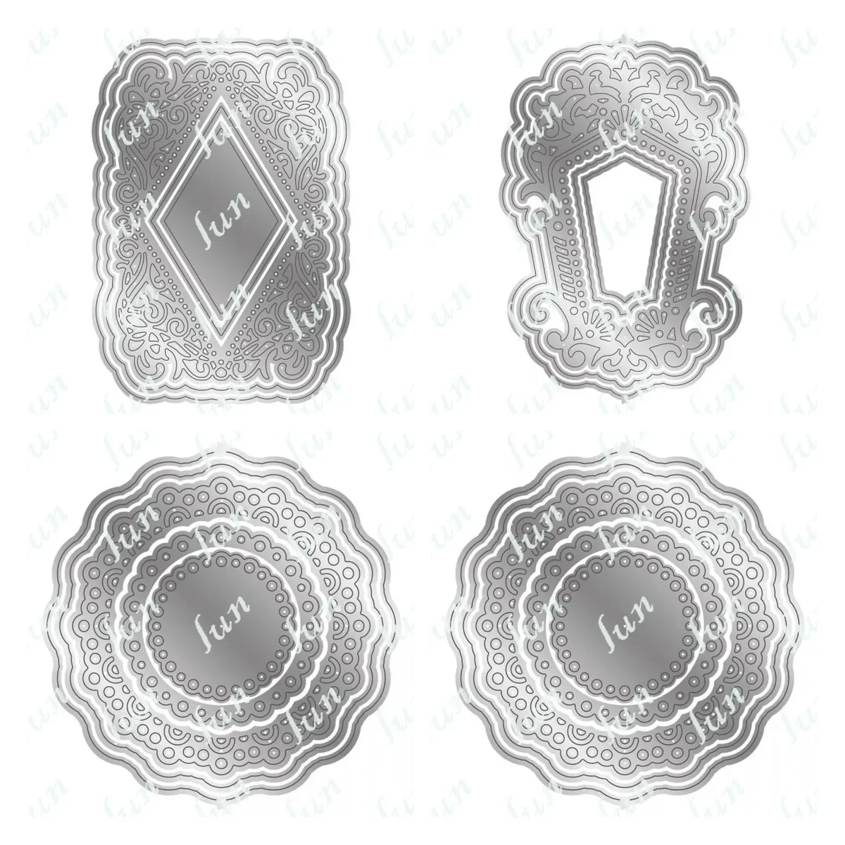 New Oval Diamond Damask Grande Circle Metal Cutting Dies for Scrapbooking Diy Diary Greeting Card Decoration Handmade