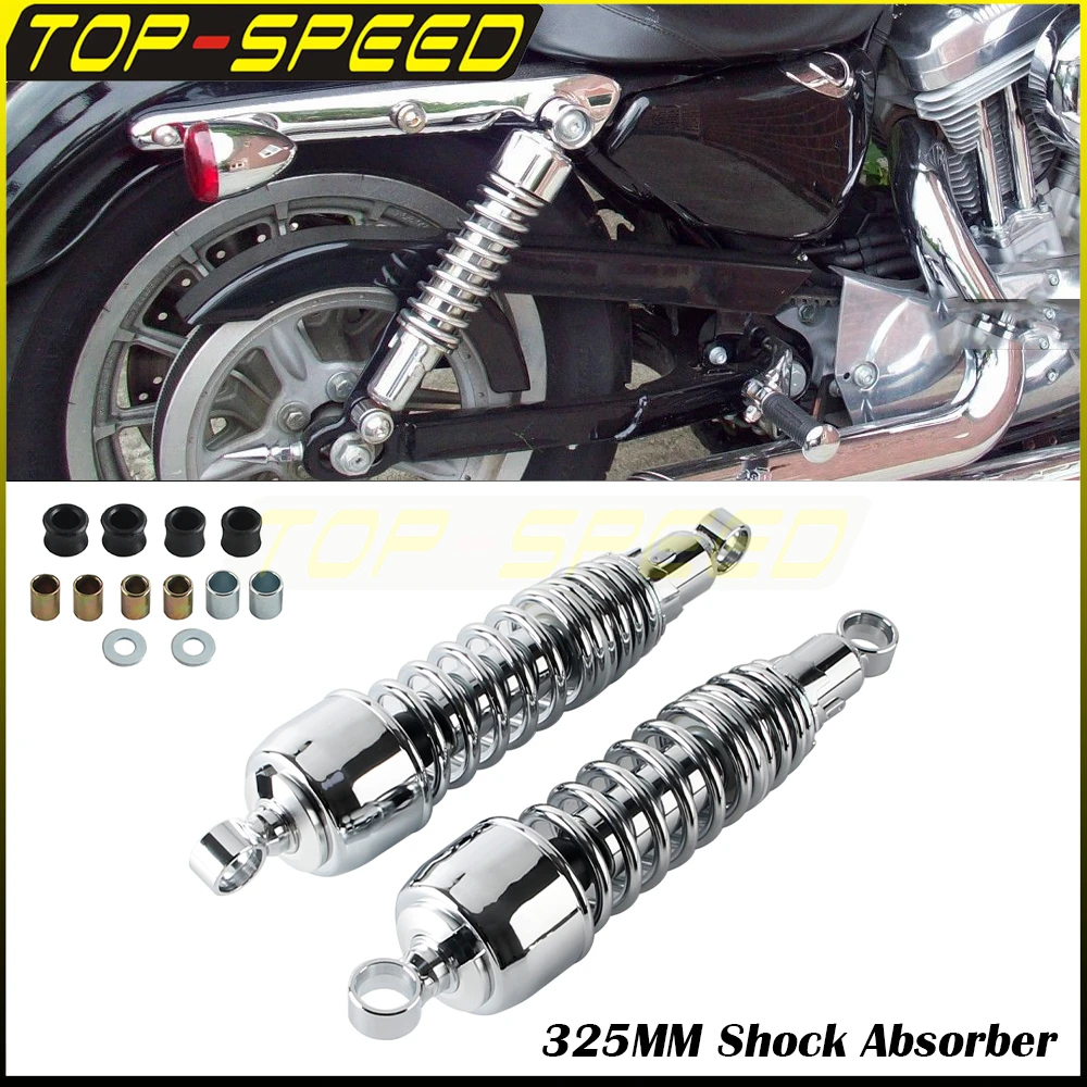 325mm Chrome Shock Absorber Suspension Protection Rear Shock Absorber For Harley Touring Sportster 883 1200 Motorcycle Accessory