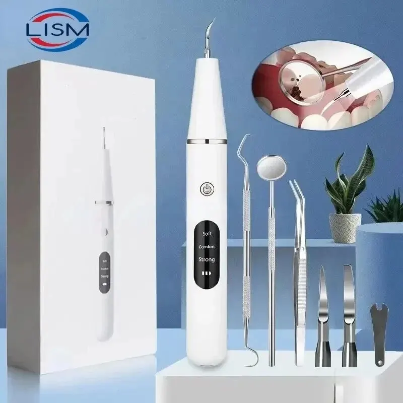 

Electric Sonic Dental Calculus Scaler Oral Teeth Tartar Remover Plaque Stains Cleaner Removal Teeth Whitening Portable with LED