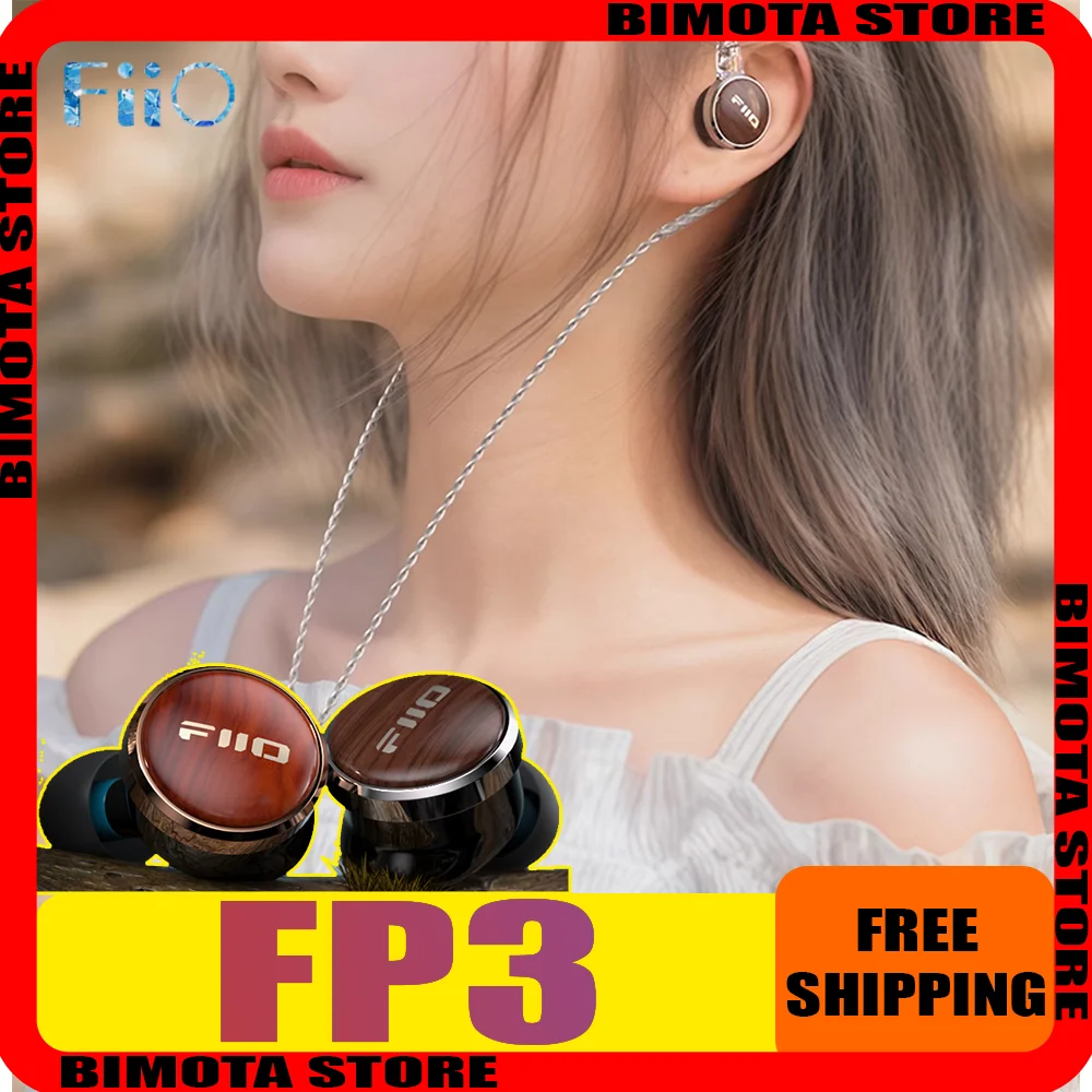 

FiiO FP3 HiFi in Ear Earphone 14.5mm walnut-wooden faceplate Planar Diaphragm Driver 0.78mm 2pins cable for Audiophile Musician