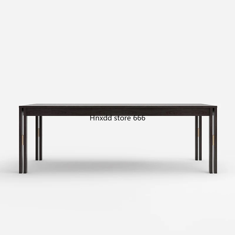 Nordic household imported white oak simple modern log color dining table rectangle