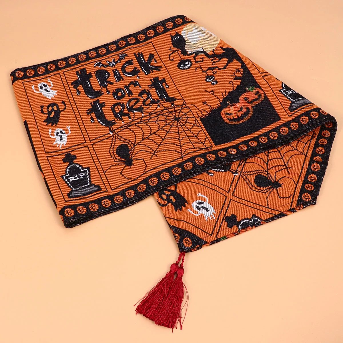 Halloween Table Runner Pointed Angle 33x180cm Flag Cover Supplies Placemats Placement Funny