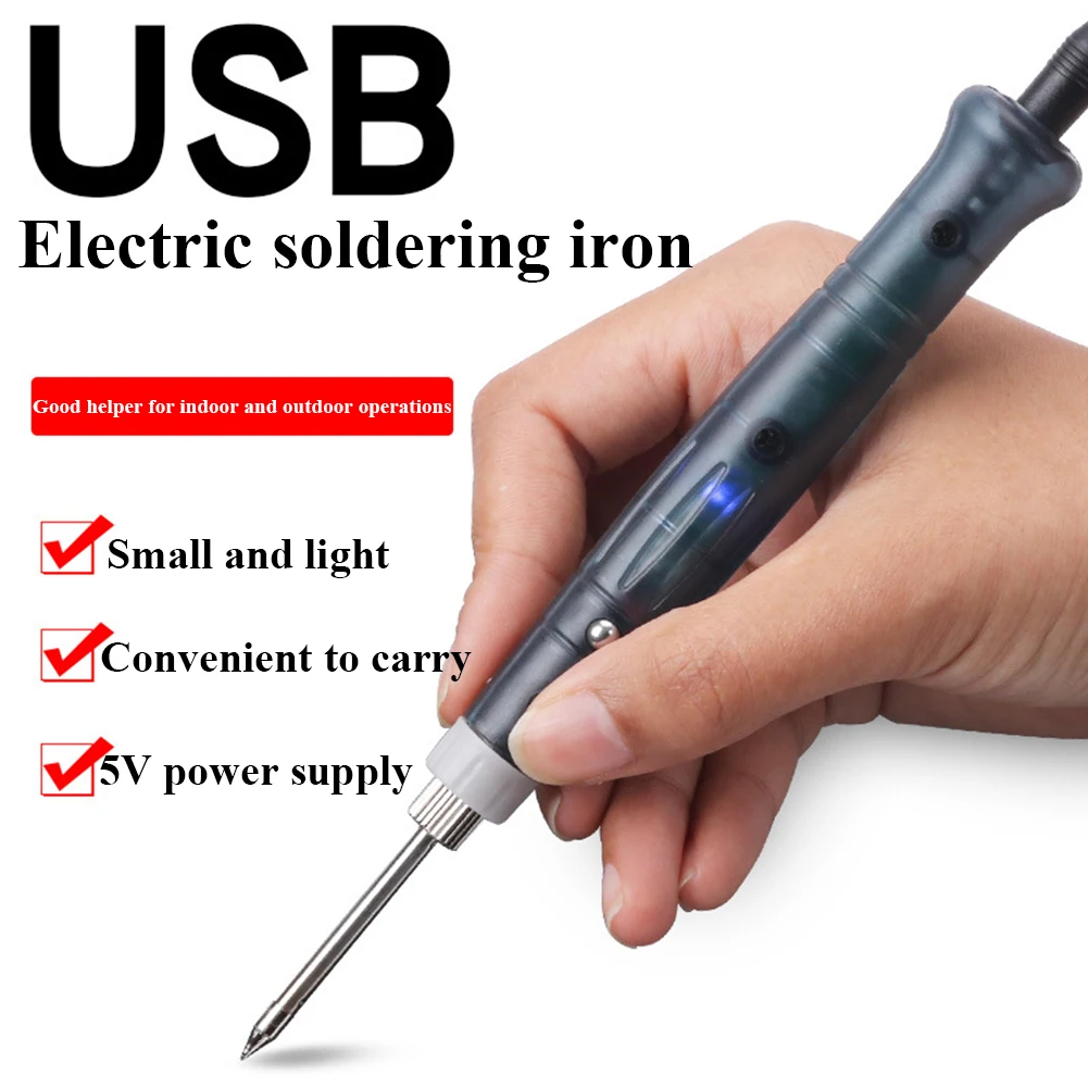 5V USB Soldering Iron Portable Electric Heating Tools Rework with Indicator Light Handle Welding Gun Repair