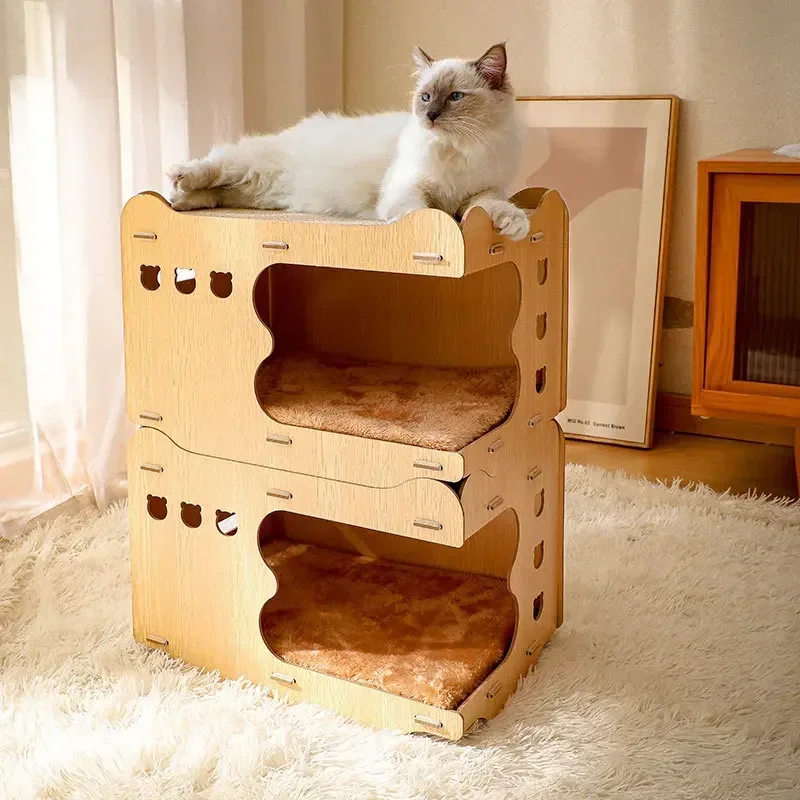 

House Cat Scratcher Board Bed Cat Scratching Pads Pet Scratching Board Indoor Kitten Floor Villa Pet Furniture Supplies