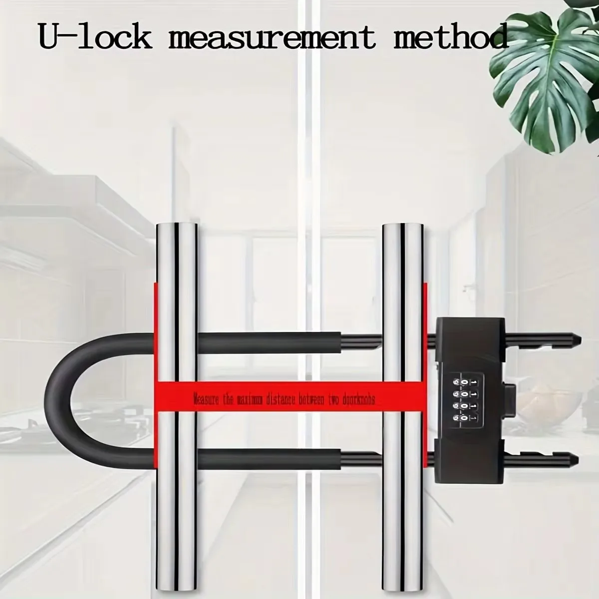 Glass Door U-Shaped Lock Four Position Combination Padlock Adjustable Buckle Anti-Shear Extended Warehouse Plug Bicycles Lock