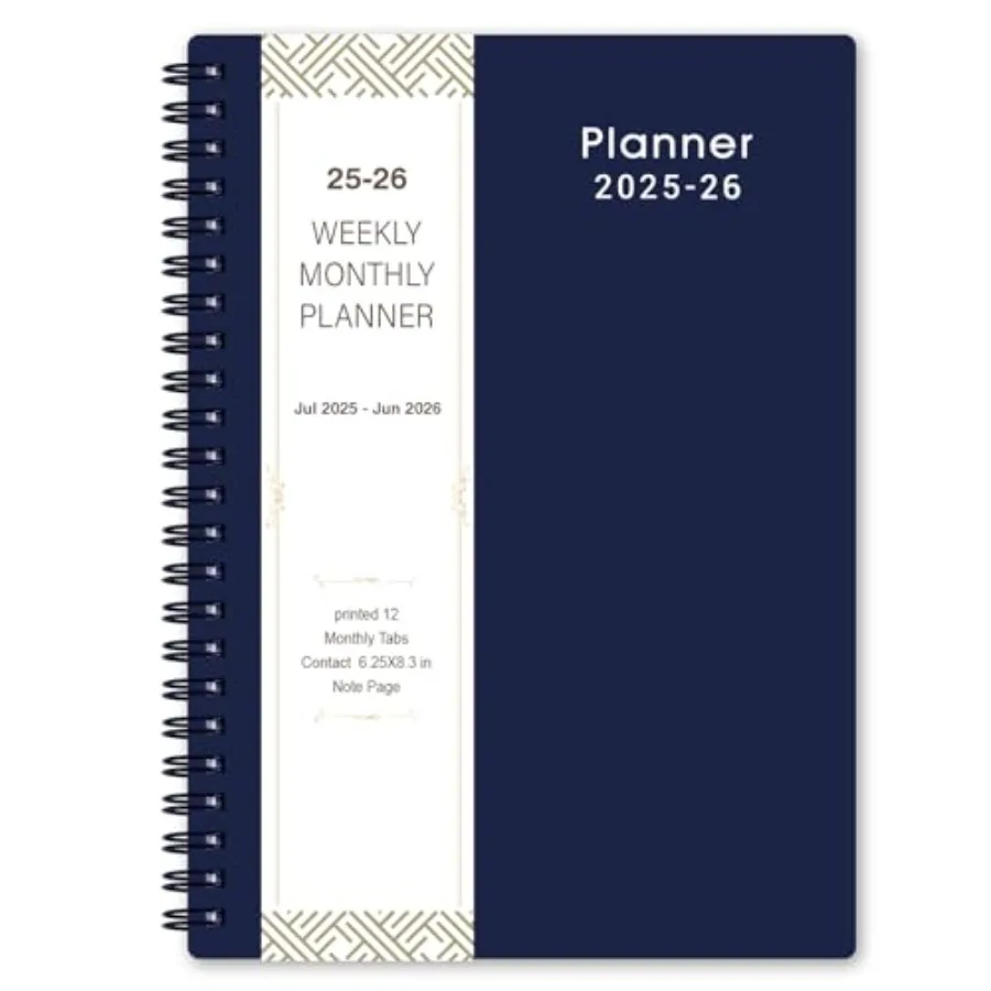 

20252026 Planner Planner 20252026 with Weekly and Monthly Spreads Jul 2025 Jun 2026 6.25" × 8.3" Strong TwinWire Binding Round