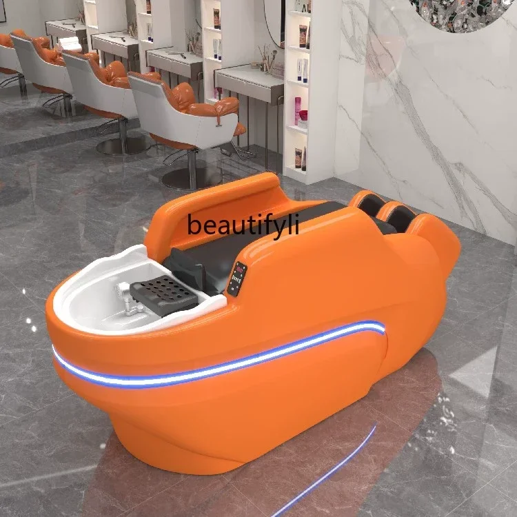 

High-end water circulation automatic intelligent electric shampoo bed barber shop full body heating massage