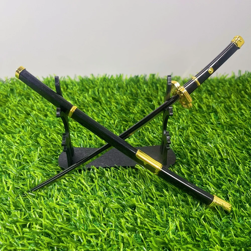 Katana Roronoa Zoro Preta de 10 Polegadas, Katana Japonesa em Tamanho Real, Sabre Samurai Original, Faca Ninja, Espada do Anime One Piece Zoro, Presente