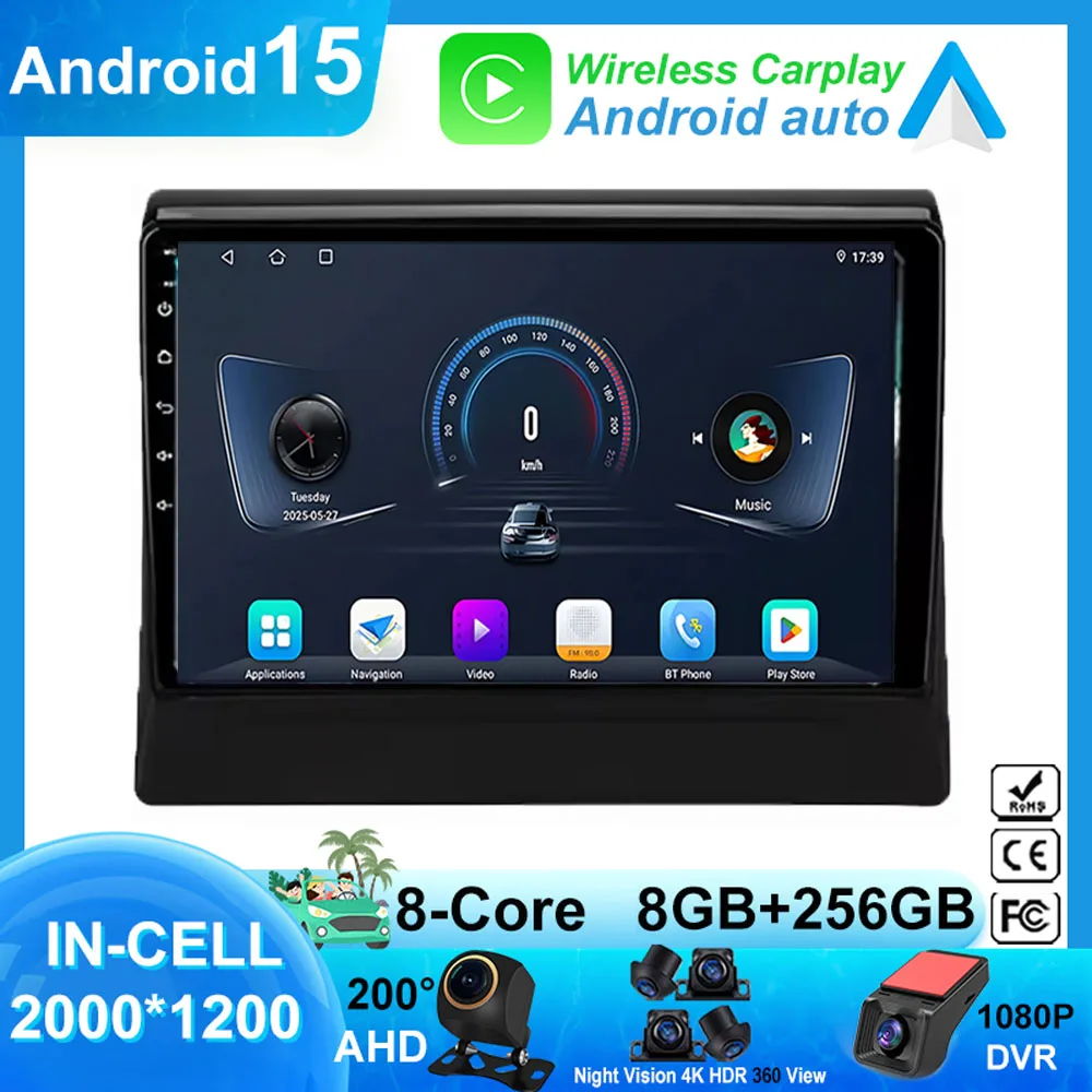 Auto Radio For Mitsubishi Delica D:5 D5 2018 - 2024 Android High-Performance CPU QLED Screen Multimedia Player GPS Navigation