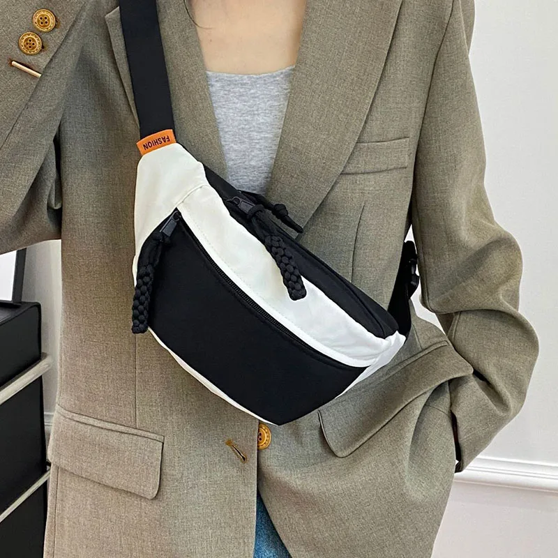 Women's Waist Bag New Fashion Nylon Student Shoulder Crossbody Bag Large Capacity Chest Bag Banana Belt Bags Ladies Handbag