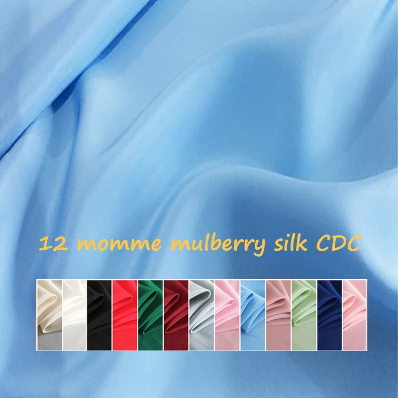 100cm*114cm Quality Natural Silk CDC Fabric For Gown 100 Pure Silk Crepe De Chine White Black Pure Nature Silk Crepe De Chine