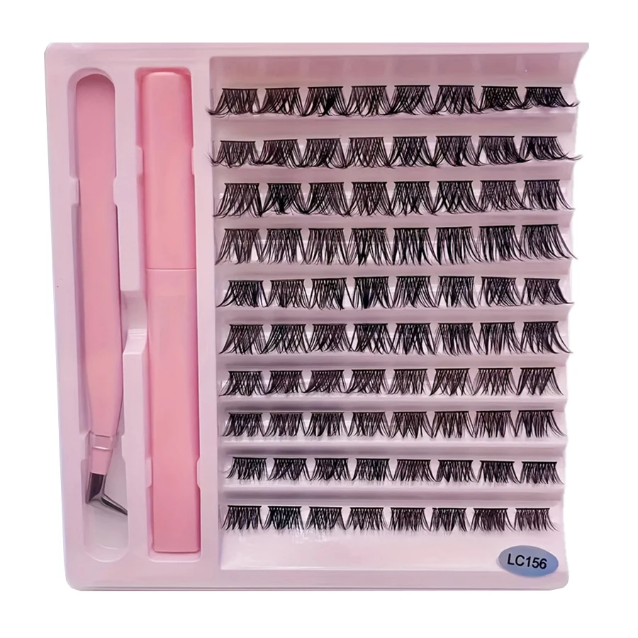 80 D curly glue tweezers set 8-16mm mixed, soft natural invisible false eyelashes, personalized DIY eye black extension