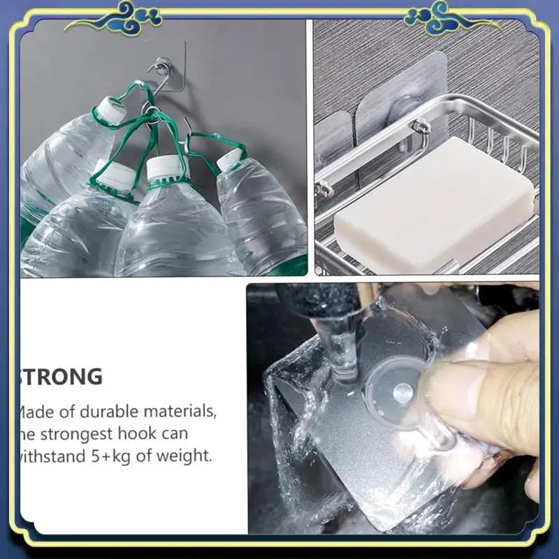 Latest 10PCS Drill Free Adhesive Hooks No Trace Screw Sticker For Bathroom Kitchen Storage Punch Free Screw Stickers