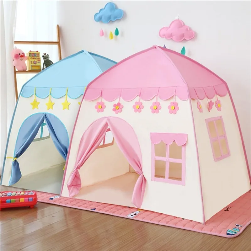 

1.3M Portable Children's Tent Wigwam Folding Kids Tents Tipi Kids Play House Large Girls Pink Princess Castle Child Room Decor