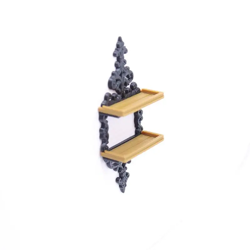 

Hot 1Pcs Dollhouse Vintage Decor Shelf And Flower Basket Wall-Mounted Storage Rack 1/12 Miniature Wall Decor For Diorama Scene