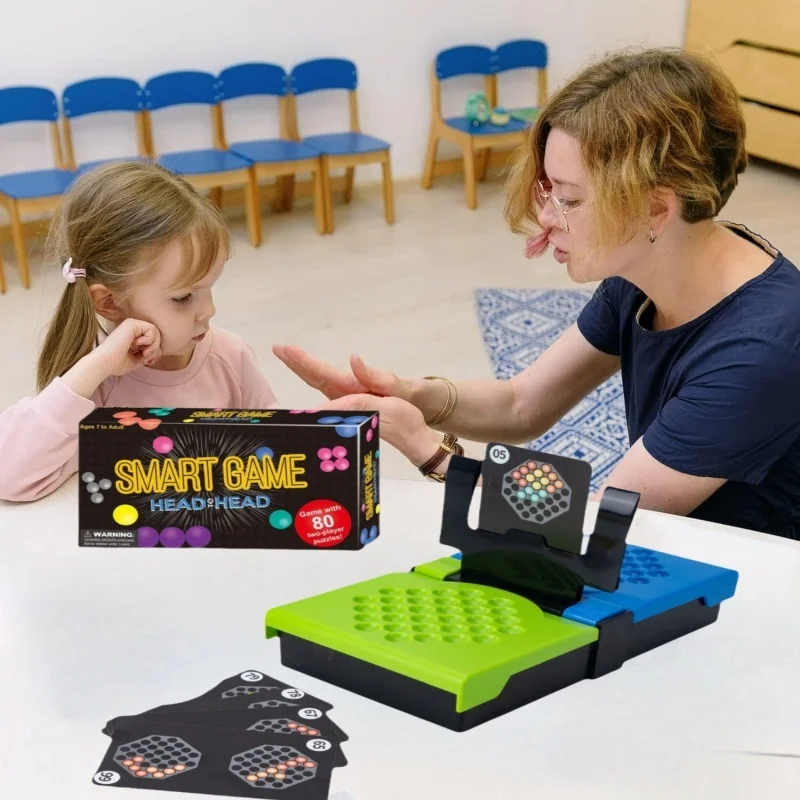 

Manual Logical Thinking Training Big Battle Intelligence Magic Bead Game Featuring 80 Challenges Educational Double Puzzle Game