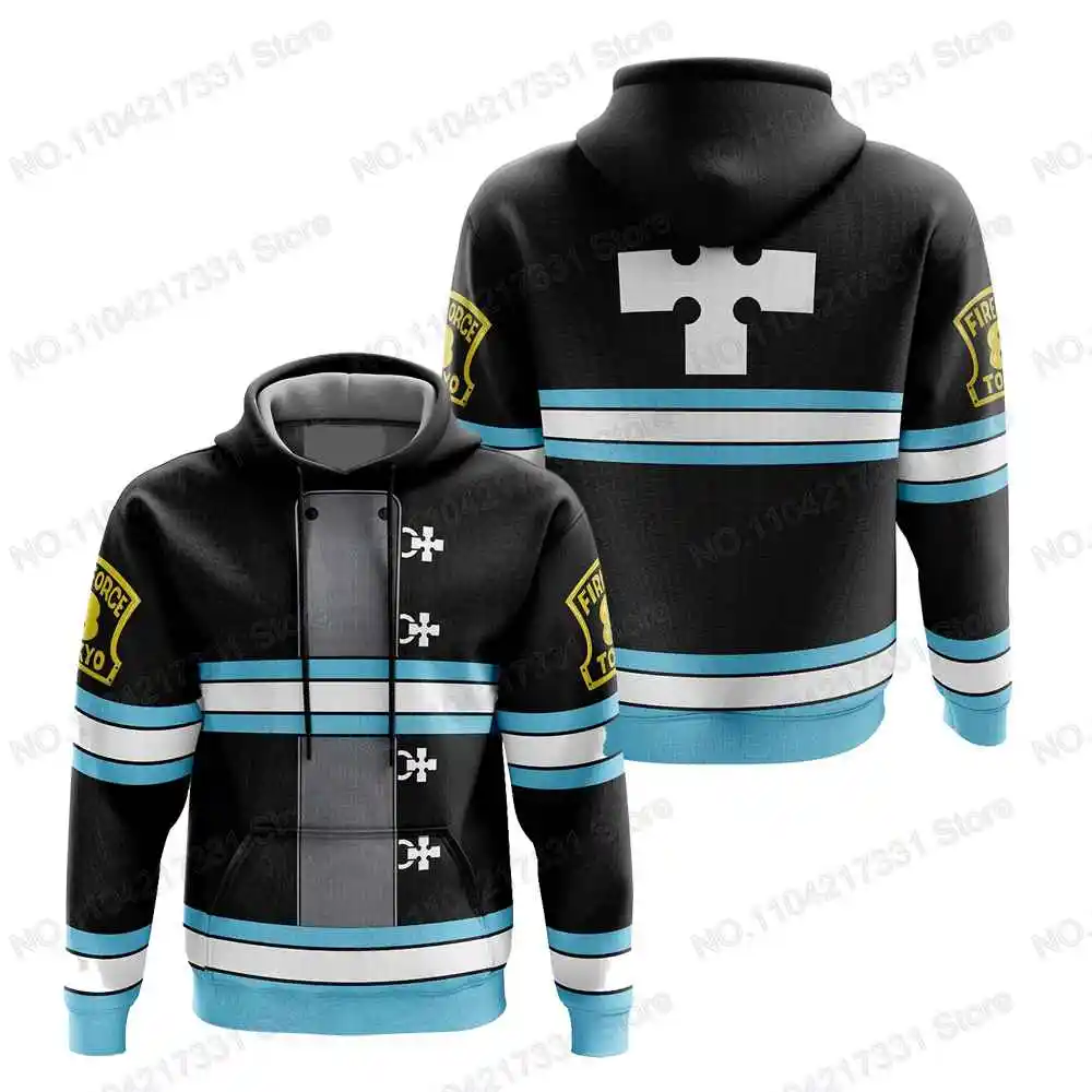 Windshield Tracksuit Fire Force-Hoodie Anime Hiking Fishing Camping Men's Hoodie Harajuku Autumn Winter Streetwear Clothe