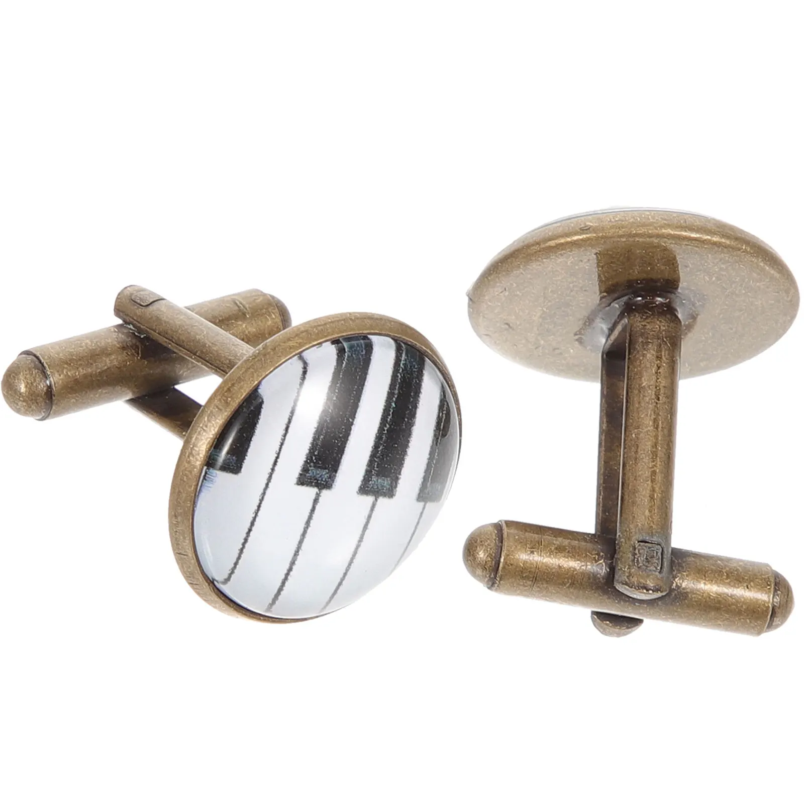 

2 Pcs Piano Cufflinks Decorative Shirt Studs Buttons for Men Lapel Mens Dress Alloy