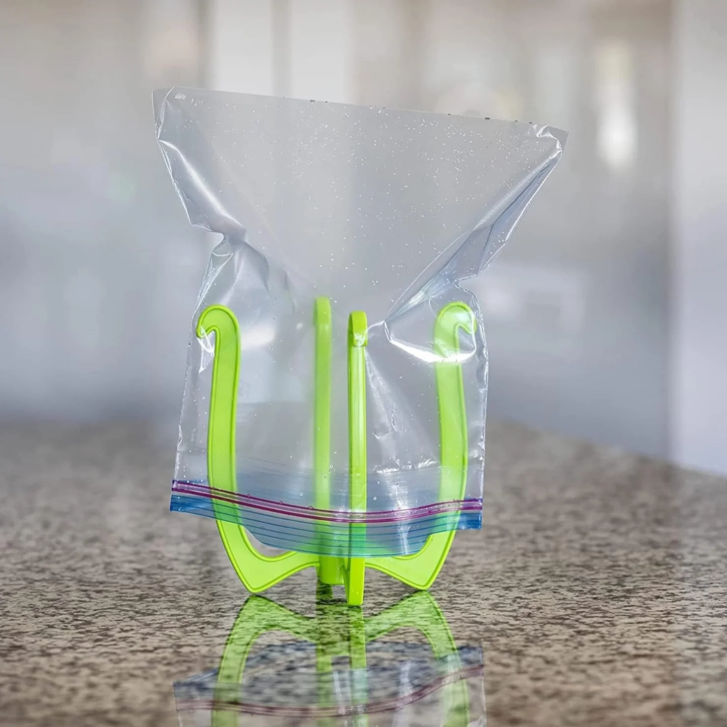 Foldable Storage Bag Holder, Designed for Neat Kitchen, 4 Corner Support for Sealing Food Bags & Garbage Bags Easy to Fold Store