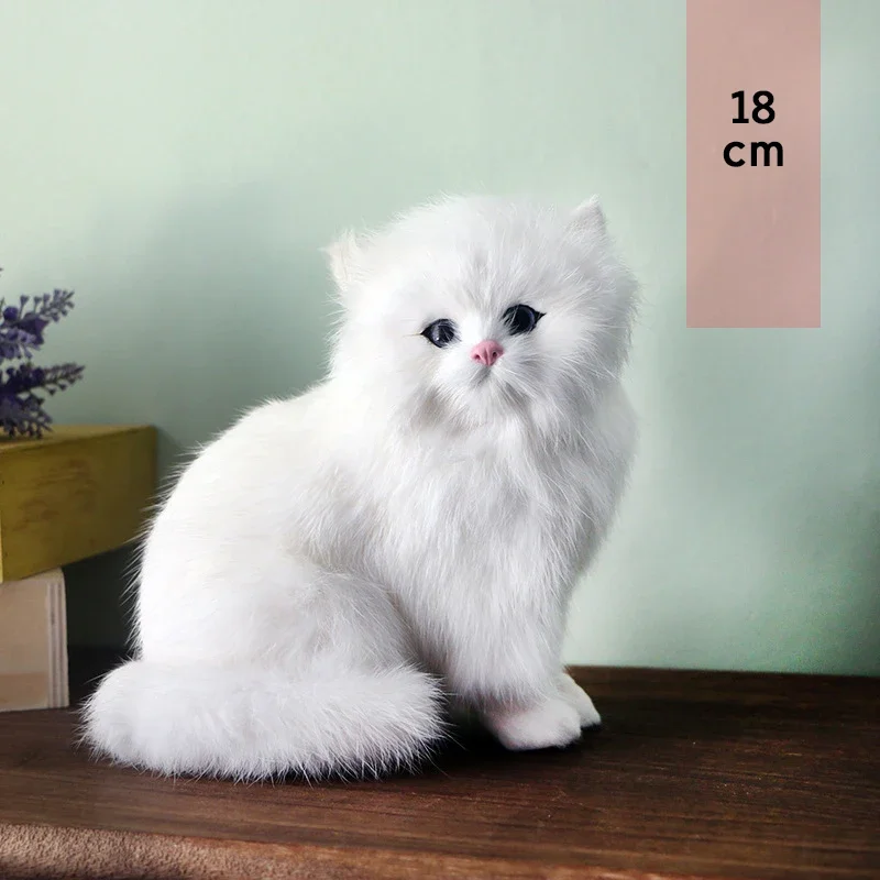 

1Pc White Persian Cat Plush Toy – Kawaii Simulation Stuffed Animal, Realistic Cute Desktop Model, Kids Gift & Home Decoration