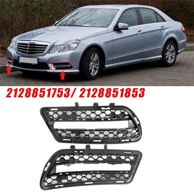 

1Pair Front Bumper Fog Light Cover Grille Trim 2128851753 2128851853 For W212 AMG E350 E400 E550 2010-2013-ABQF