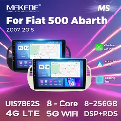 MEKEDE Car Intelligent System GPS Wireless CarPlay Android AutoRadio Multimedia Player Stereo For Fiat 500 Abarth 2007-2015 RDS