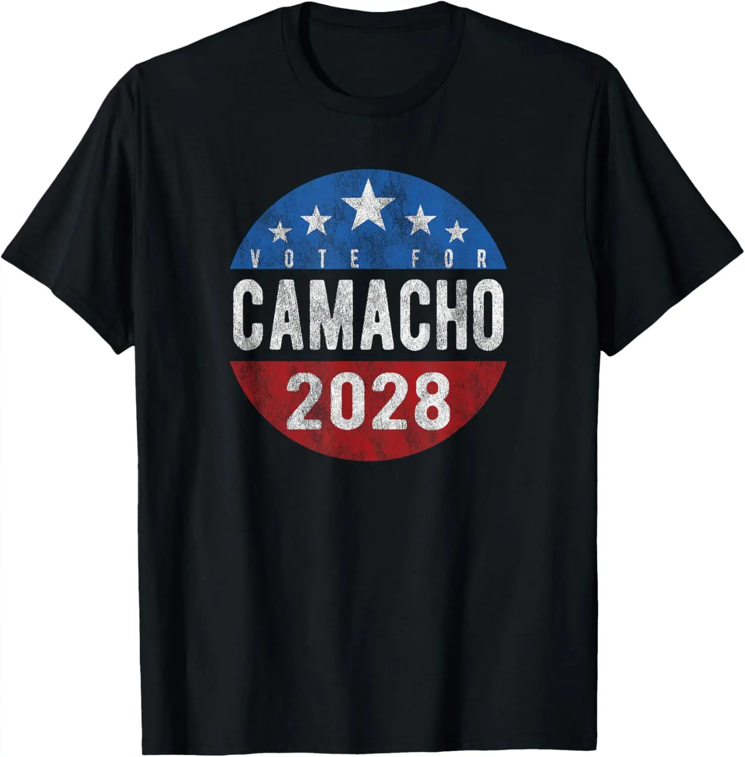 Vote Camacho For President 2028 USA Funny Vintage T-Shirt Summer short-sleeved breathable sweat-wicking versatile fashion T-shirt for back-to-school season, unisex, Y2K Fashionable Cartoon Anime