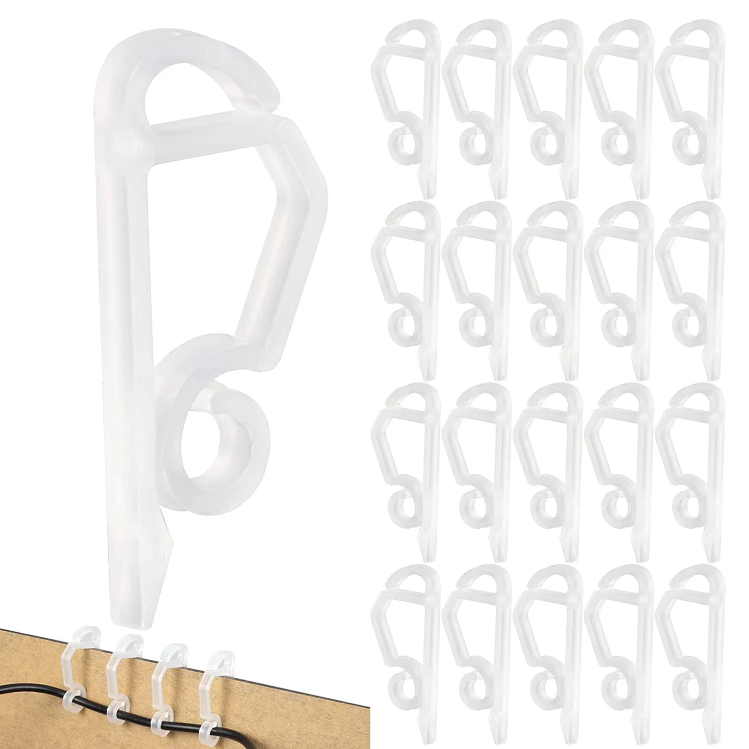 Paquete de 120 clips de luz navideña para exteriores, colgadores de luces navideñas resistentes a la intemperie, ganchos para canalones para vacaciones navideñas, color blanco