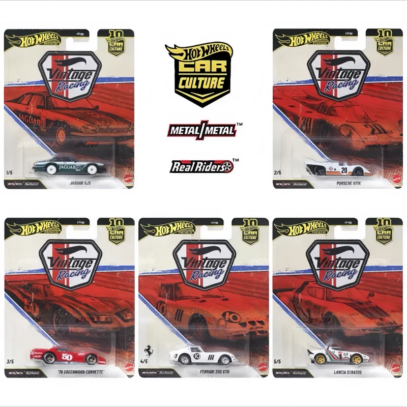 

Коллекционные модели Hot Wheels 2026 Car Culture VR: винтажные гоночные автомобили, серия 917k Corvette, с резиновыми шинами, литые детали, подарок для фанатов