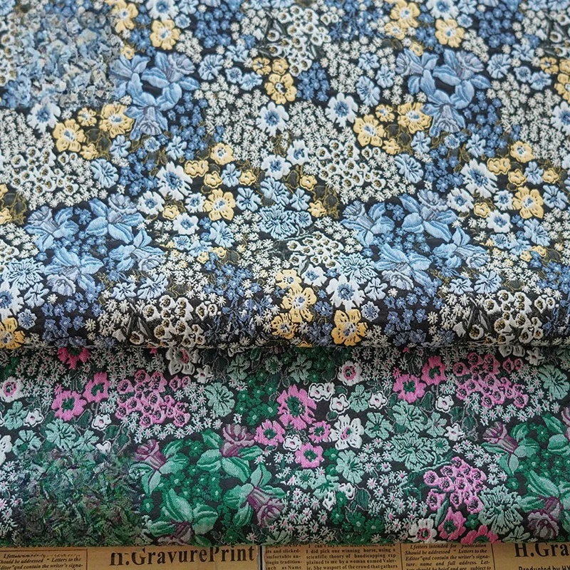 

Контрастный цвет, маленький цветочный полиэстер, классическая винтажная ткань с тиснением, мягкое платье, украшение в виде букета, весна-осень, оптовая продажа