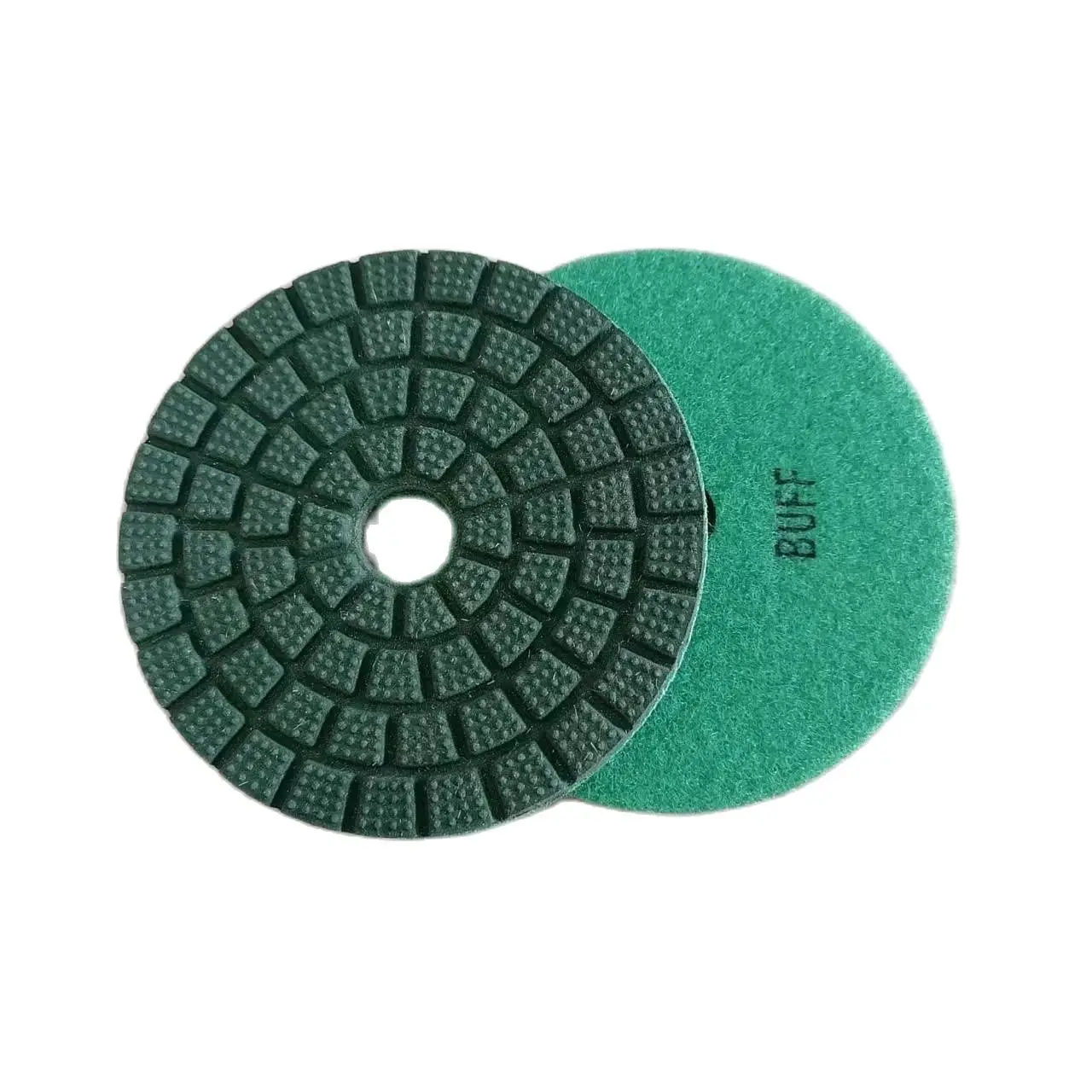 4 Inch 100mm Green Diamond Wet Buff Polishing Pad For Grinding Stone Marble Granite Of Mirror Effect Particle Polishing Pads