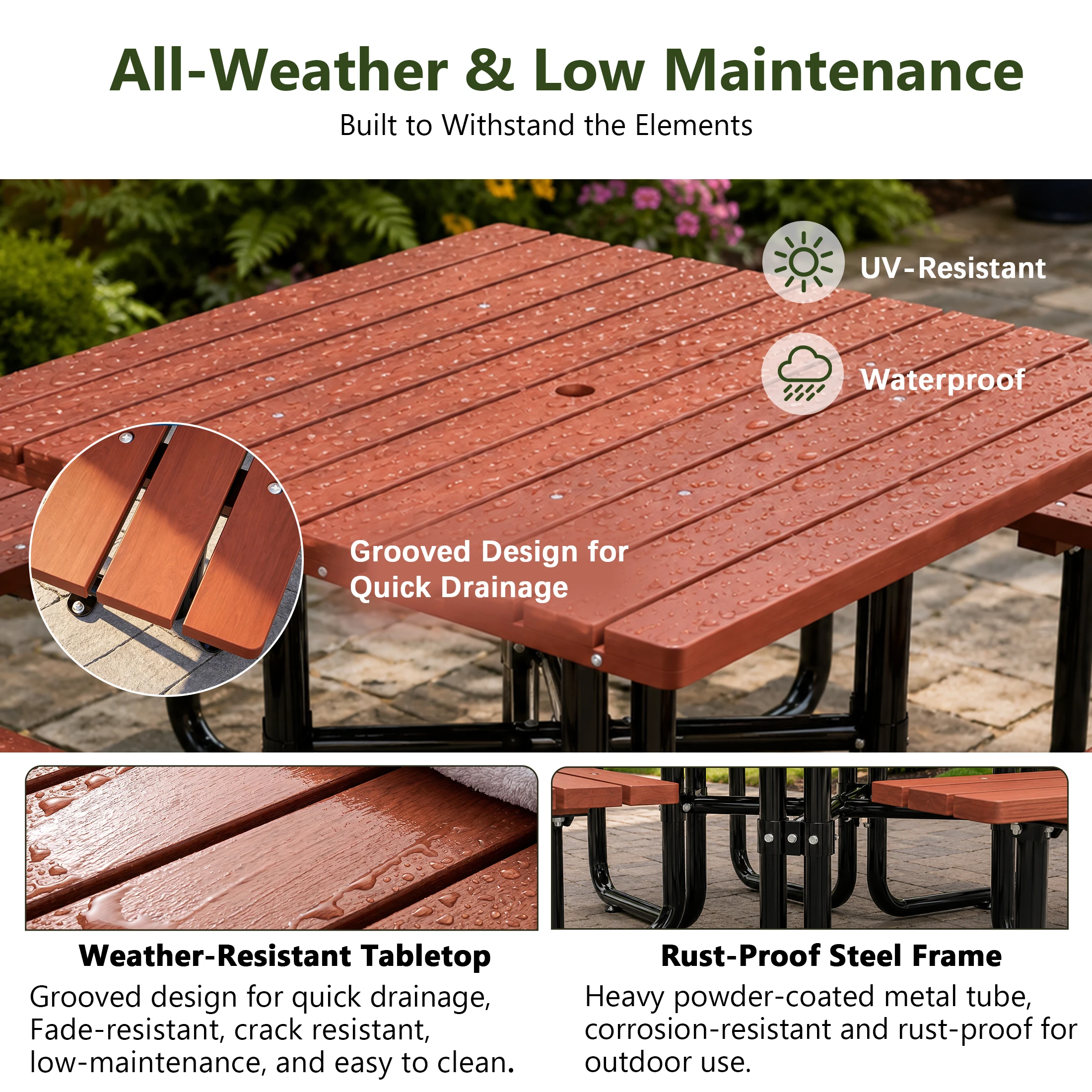 882 LBS Weight Capacity Square - Outdoor Furniture On Sale 评论和价格