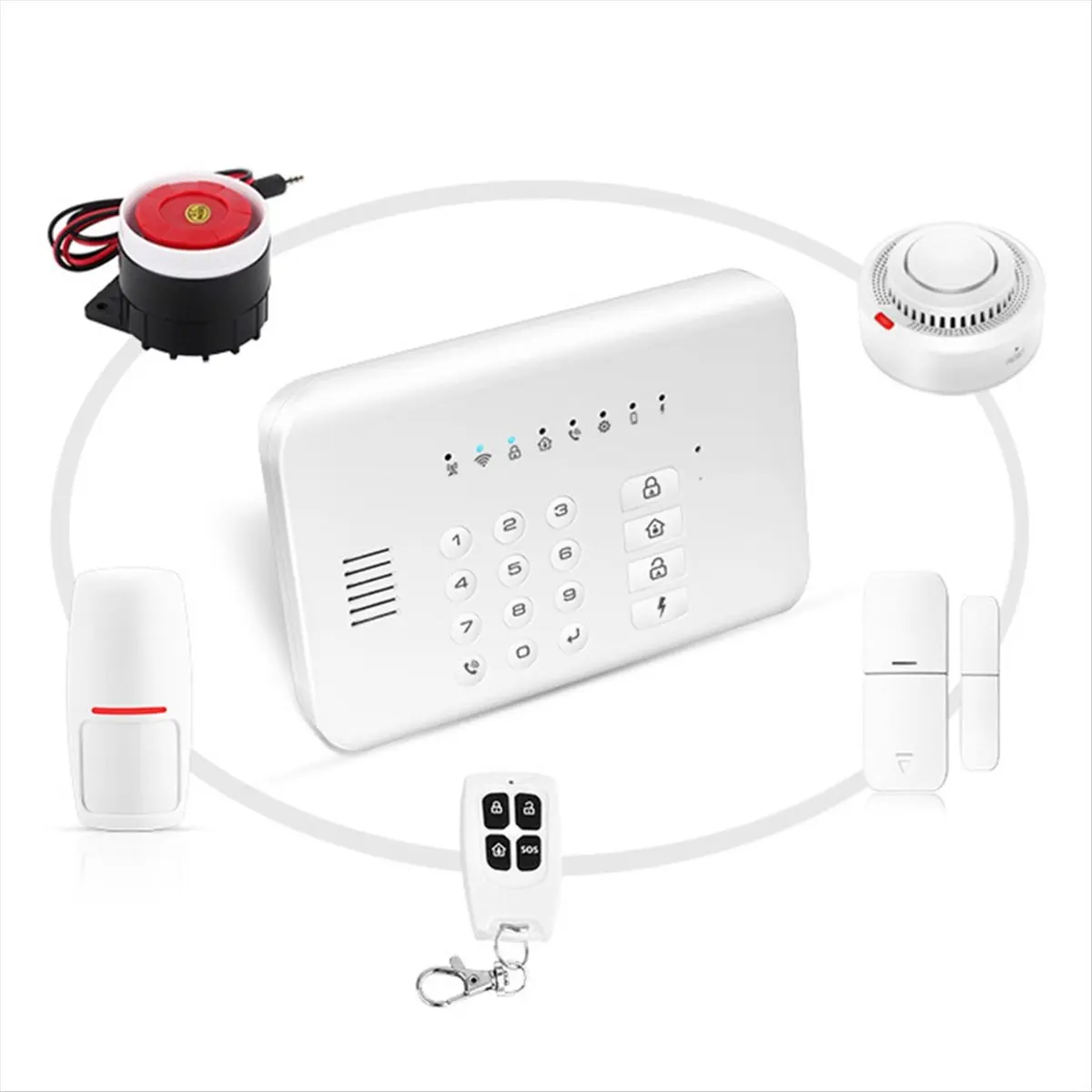 (A03R) Tuya APP Remote Control WIFI+GSM Alarm System for Home Security Burglar Alarm Sensor PIR Motion Detection Door Contact