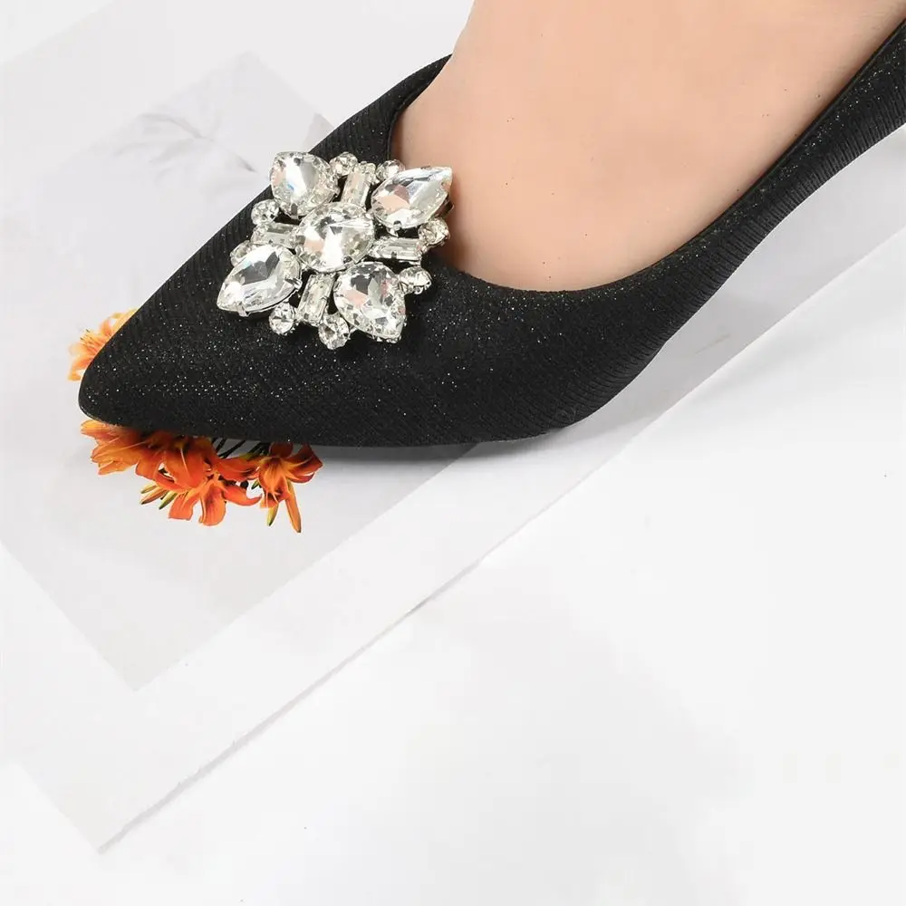 Modische Glänzende Metall-Schuhclips Kristall-Strass Brautschuh-Dekoration Abnehmbare Charm-Schnalle Hochzeit – Detail 6