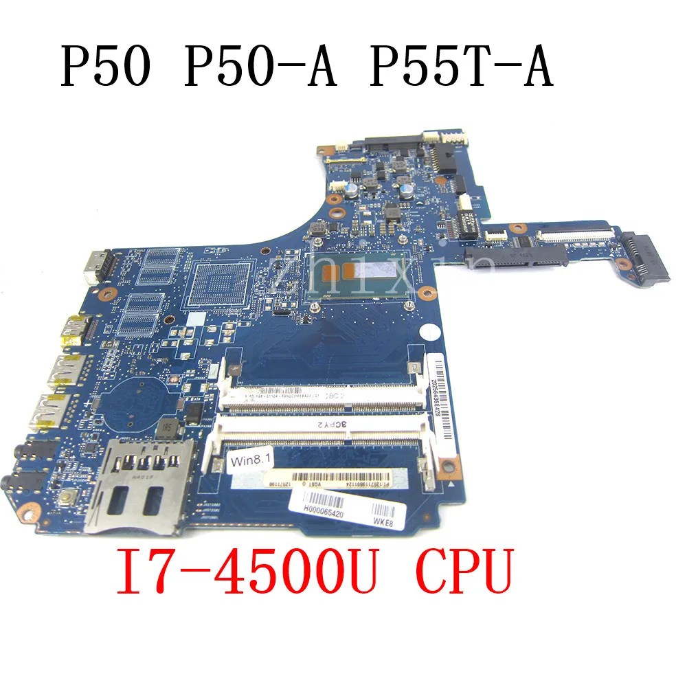 yourui For Toshiba satellite P50 P50-A P55T-A Laptop motherboard with i7-4500u CPU H000065420 Test good