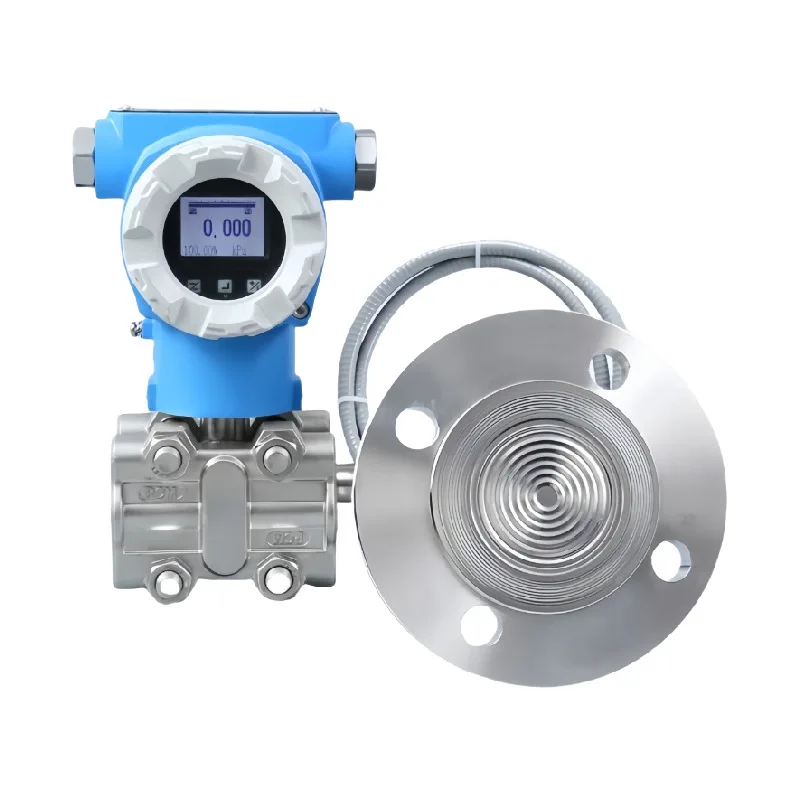 Single flange pressure transmitter with digital display vacuum intelligent flat film diffusion silicon sensor